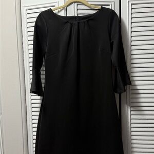 New York & Company Black Pleated Sheath Dress